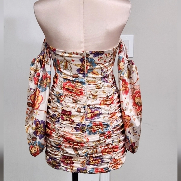 RUNAWAY THE LABEL Fleur Mini Dress Sand Floral - Picture 11 of 15